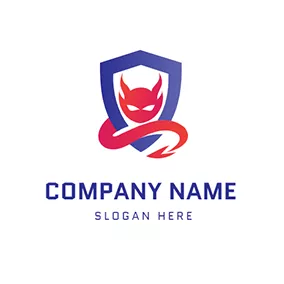 Demon Logo Shield Tail and Devil logo design