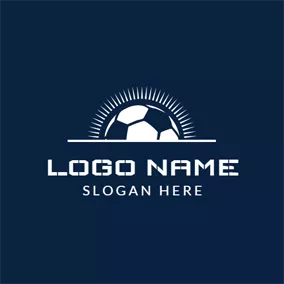 Soccer Logo Shiny Blue Soccer logo design