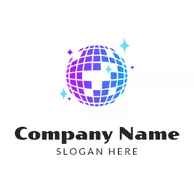 Club Logo Shiny Disco Ball logo design