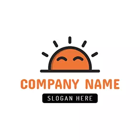 Emoji Logo Shiny Smiling Sun and Emoji logo design