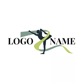 Wellness Logo Silk Ribbon and Sport Woman logo design