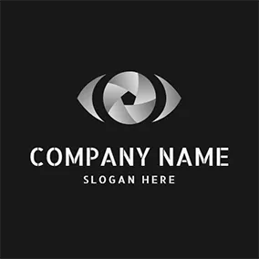 Silver Logo Silver Eye Circle Shutter Aperture logo design
