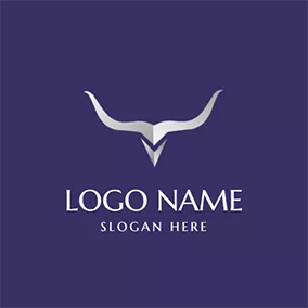 Silver Logo Silver Longhorn and Figure logo design