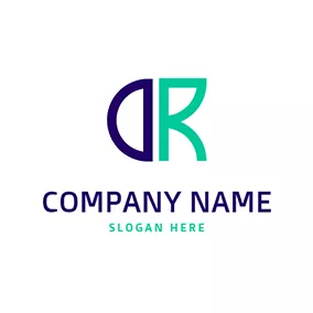 Dr Logo Simple and Abstract Letter D R logo design