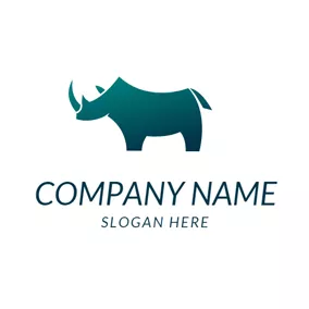 Rhino Logo Simple and Standing Rhino logo design