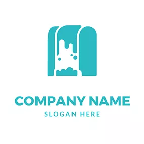 Waterfall Logo Simple and Stereoscopic Waterfall logo design