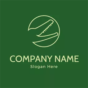 Crocodile Logo Simple Beige Alligator Icon logo design