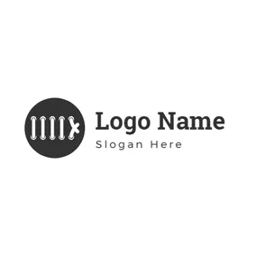 Fashion & Beauty Logo Simple Black and White Shoelace logo design