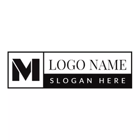 Letter Logo Simple Black Letter M logo design