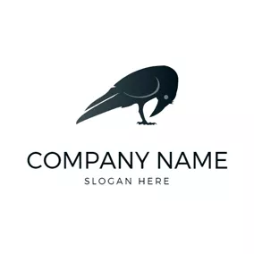 Crow Logo Simple Black Raven Icon logo design
