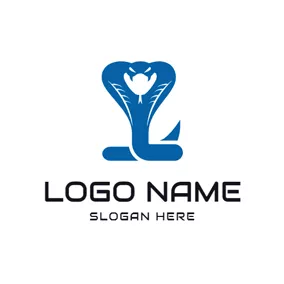 Cobra Logo Simple Blue Cobra Icon logo design
