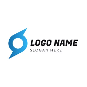 Tornado Logo Simple Blue Hurricane logo design