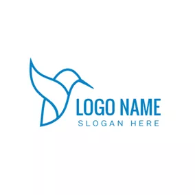 翠鳥logo Simple Blue Kingfisher Icon logo design