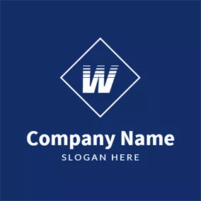 Letter Logo Simple Blue Letter W logo design