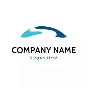 River Logo Simple Blue River Form logo design