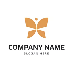 蝴蝶Logo Simple Brown Butterfly Cartoon logo design