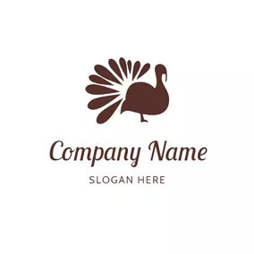 Turkey Logo Simple Brown Turkey Outline logo design