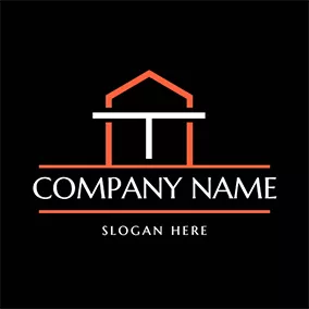 Tロゴ Simple Building and Letter A T logo design