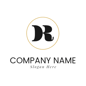 Simple Circle Abstract Letter D and R logo design