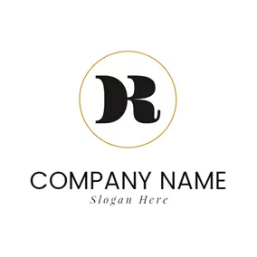 Dr Logo Simple Circle Abstract Letter D and R logo design