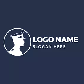 Transportation Logo Simple Circle and Captain Outline logo design