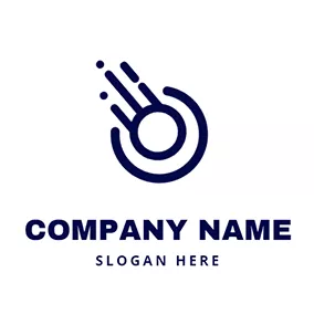 Comet Logo Simple Circle and Comet Tail logo design