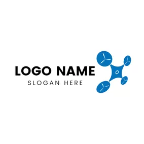 Flugzeuglogo Simple Circle and Drone logo design