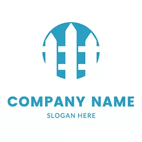 Fence Logo Simple Circle and Fence logo design