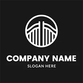 Gate Logo Simple Circle and Gate Outline logo design