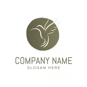Hummingbird Logo Simple Circle and Hummingbird logo design