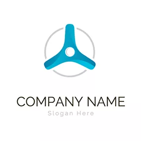 Propeller Logo Simple Circle and Tridimensional Propeller logo design