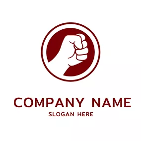 Motivation Logo Simple Circle Fist and Motivation logo design