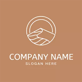 Desert Logo Simple Circle Line Desert logo design