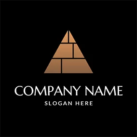 Pyramid Logo Simple Combined Yellow Grid Pyramid logo design