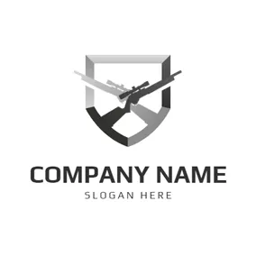 Military Logo Simple Cross Gun Badge logo design