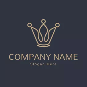 Abstract Logo Simple Curve Lines Crown logo design