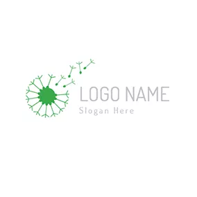 Dandelion Logo Simple Dandelion and Flying Seed logo design
