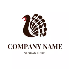 Turkey Logo Simple Decoration and Abstract Turkey logo design