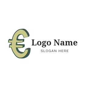Finance & Insurance Logo Simple Dimensional Euro Symbol logo design