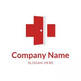 Healthcare Logo Simple Door and Cross logo design