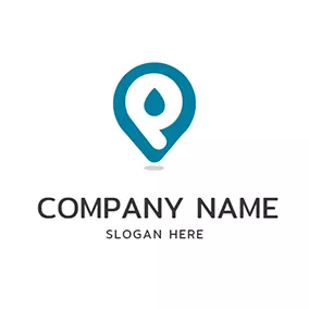 Pロゴ Simple Drop and Abstract P logo design