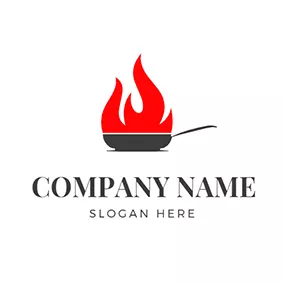 Pan Logo Simple Fire and Pan logo design
