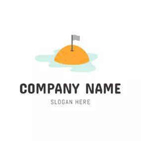 Flag Logo Simple Flag and Island logo design
