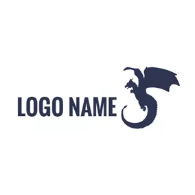 Dragon Logo Simple Fly Dragon logo design