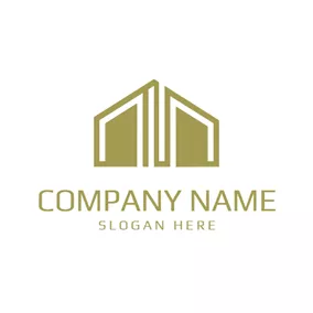 Construction Logo Simple Golden Tower logo design
