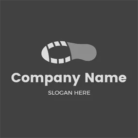 Fashion & Beauty Logo Simple Gray and White Shoeprint logo design
