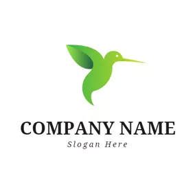 Hummingbird Logo Simple Green Hummingbird logo design