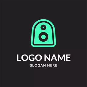 扬声器 Logo Simple Green Speaker logo design