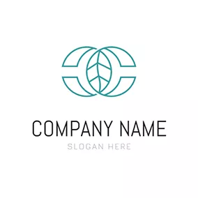 Cのロゴ Simple Leaf and Letter C C logo design