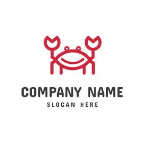 Crab Logo Simple Lines Cartoon Crab logo design